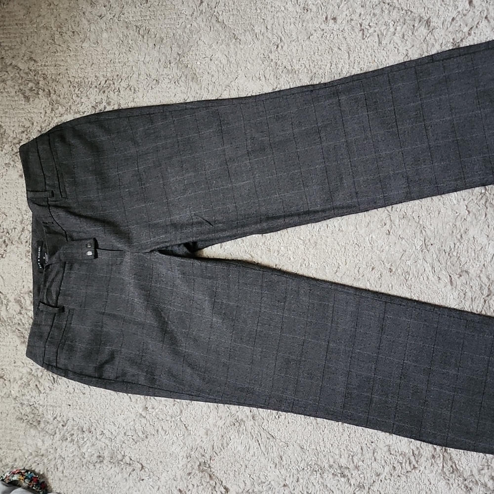 Ladies dark gray plaid pants - sz 12